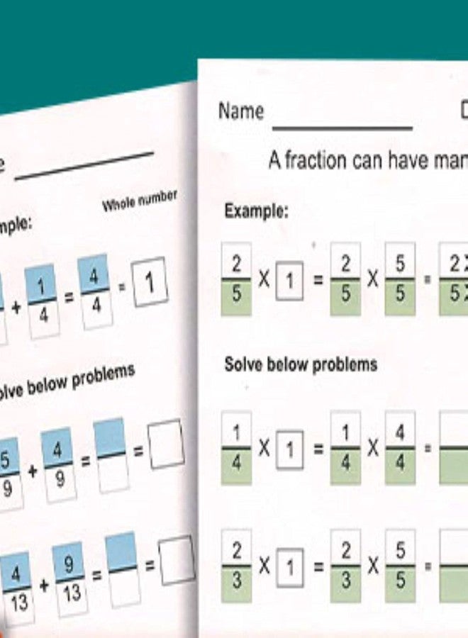 Channie's Visual One Page A Day Level 1 Divisions & Fractions Workbook Grade 3-5, Math Workbooks for Kids, Easy Tear-Off Double-Sided Problem Sheets, 2 Pack - Image 4
